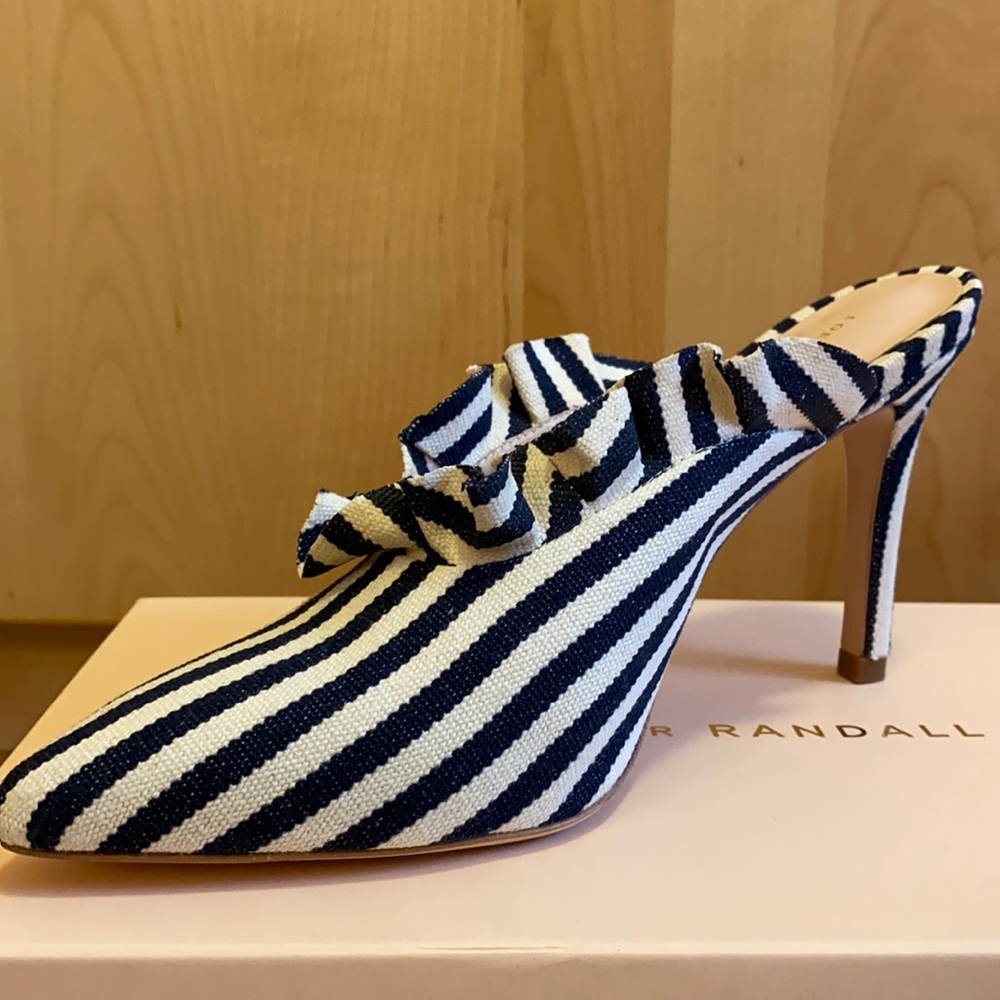 Loeffler Randall NEW* Navy Langley Stripe Heel